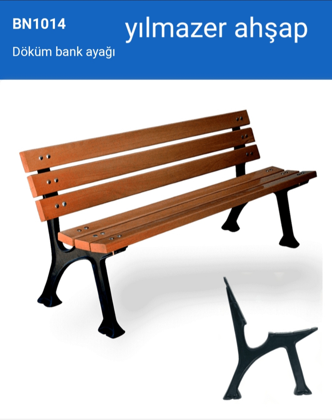 Döküm Alüminyum Ayaklı Ahşap Park Bankı (BN1014 Serisi)