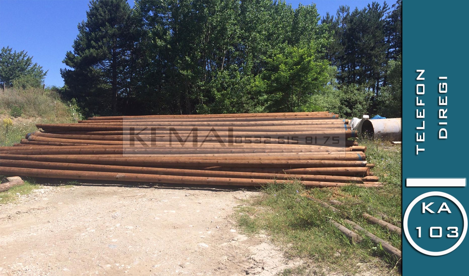 Endüstriyel Emprenyeli ve Tornalı Ahşap Direk (6 Metre - KA 103)