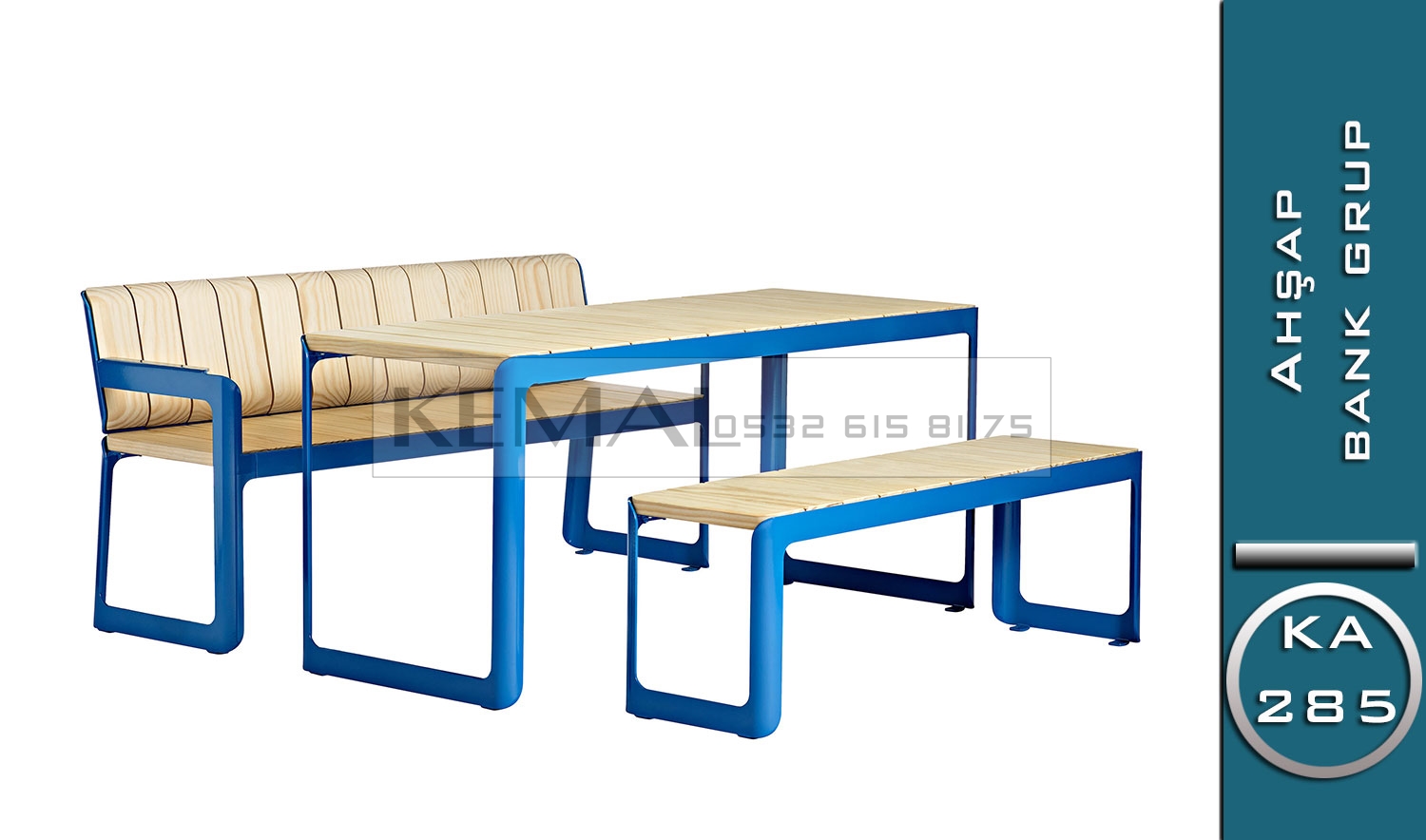 Ahşap & Metal Piknik Masası / Bank Grubu (KA 285 Serisi)