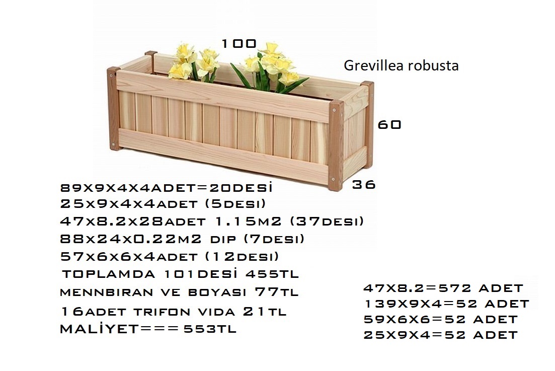 Özel İmalat Ahşap Saksı & Proje Detayları