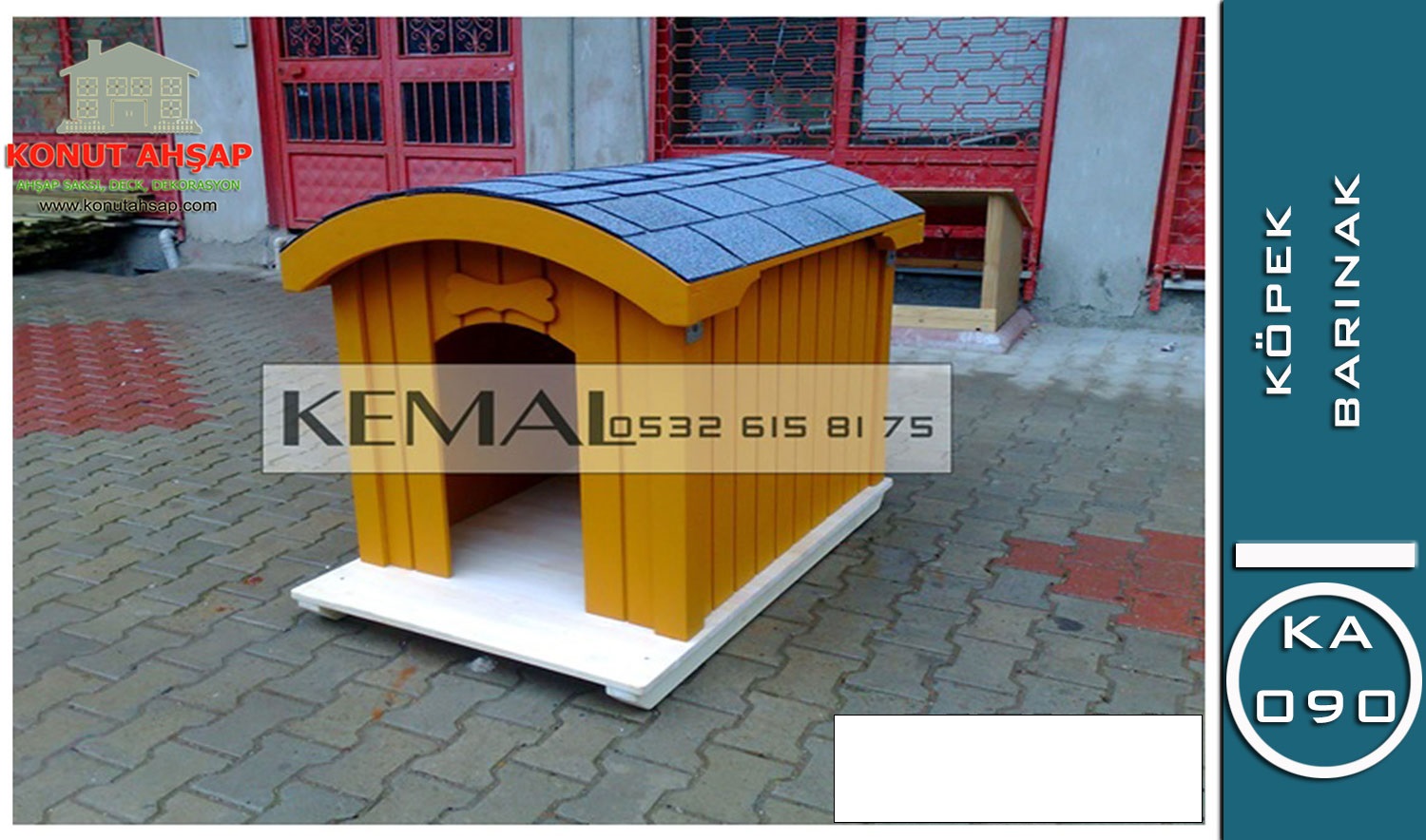 Sevimli Tasarımlı Ahşap Köpek Barınak Evi (KA 090 Serisi)