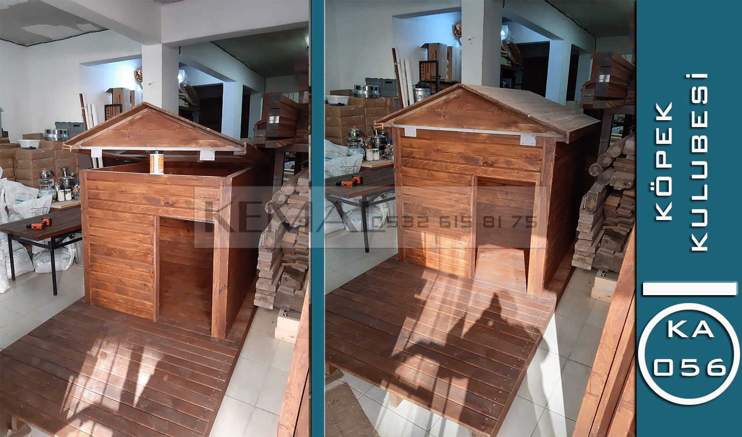 Açılır Çatılı & Verandalı Demonte Köpek Kulübesi (KA 056 Serisi)