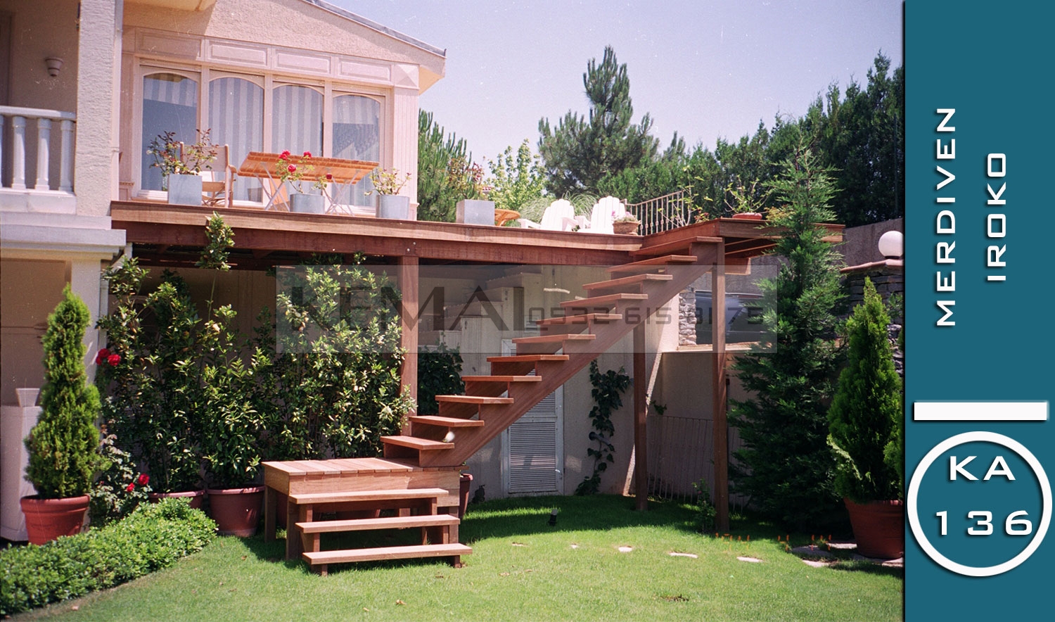 Modern İroko Teras & Merdiven Sistemi (Kemer Country Projesi - KA 136 Serisi)