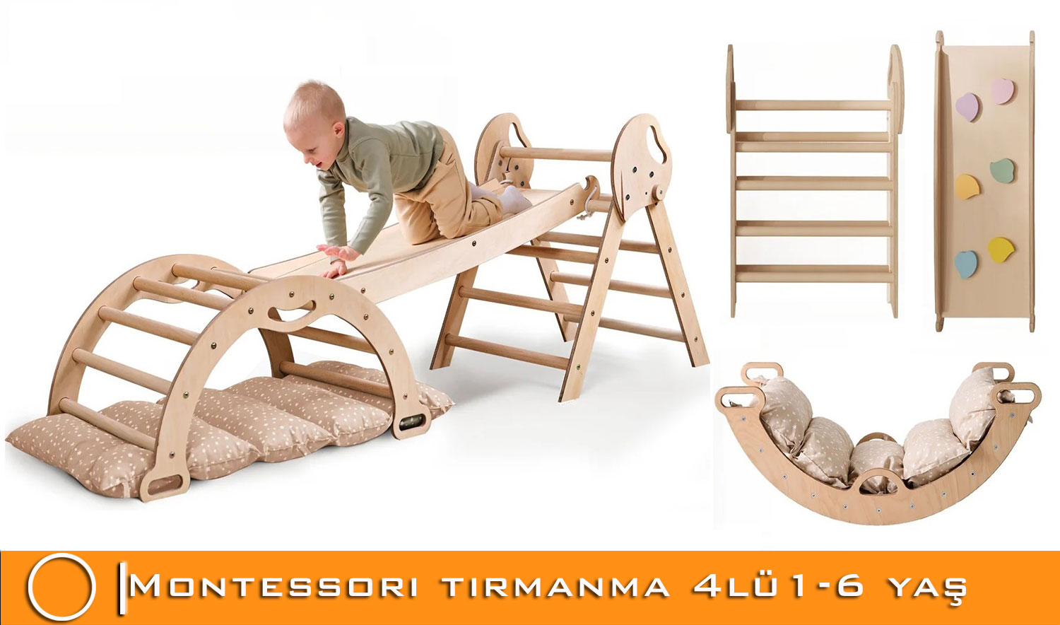 Montessori Ahşap Tırmanma Seti 4'lü