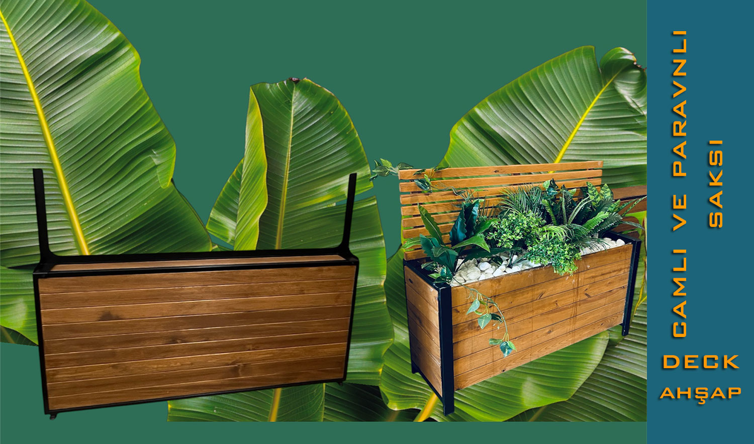 Camlı ve Paravanlı Modüler Saksı | Mekan Bölücü & Peyzaj Elemanı