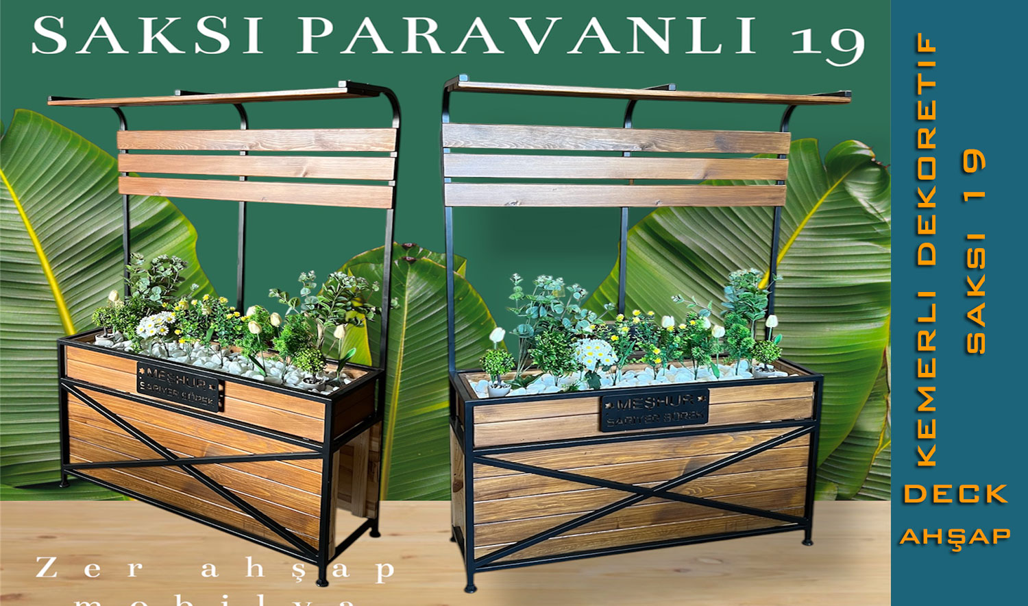 Kemerli Dekoratif ve Paravanlı Saksı (Yeni Ürün: Model 19)