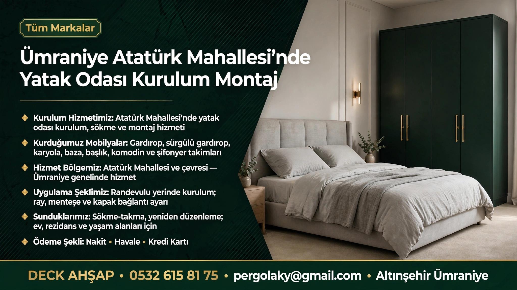 Yatak Odası Kurulum Montaj – Profesyonel kurulum, Ümraniye Atatürk Mahallesi'nde